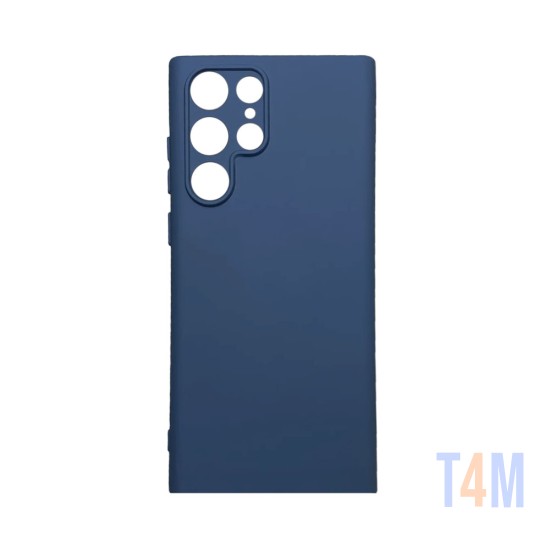 Capa de Silicone com Moldura de Câmera para Samsung Galaxy S22 Ultra Azul